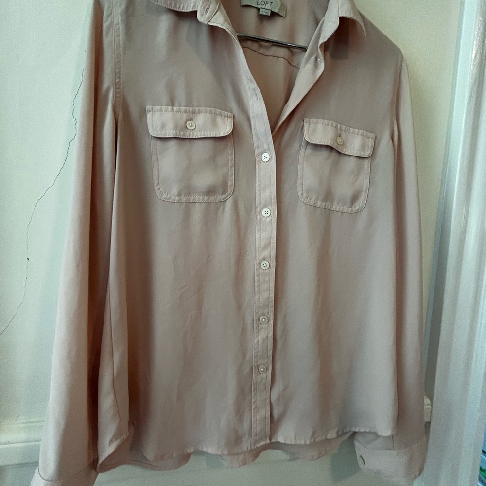 LOFT Blush Pink Button-Down Shirt Small size